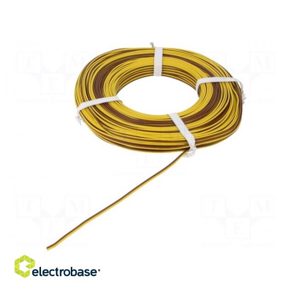 Wire: ribbon | stranded | 2x0,25mm2 | brown,yellow | 50m image 2