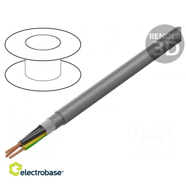 Wire | MEGAFLEX® 500-C | 3G2.5mm2 | tinned copper braid | LSZH | grey