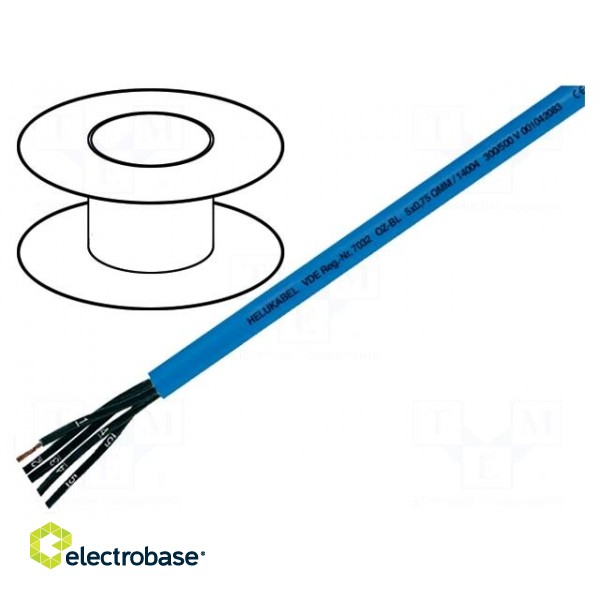 Wire | OZ-BL | 3x1mm2 | unshielded | 300/500V | PVC | Cu | stranded | blue
