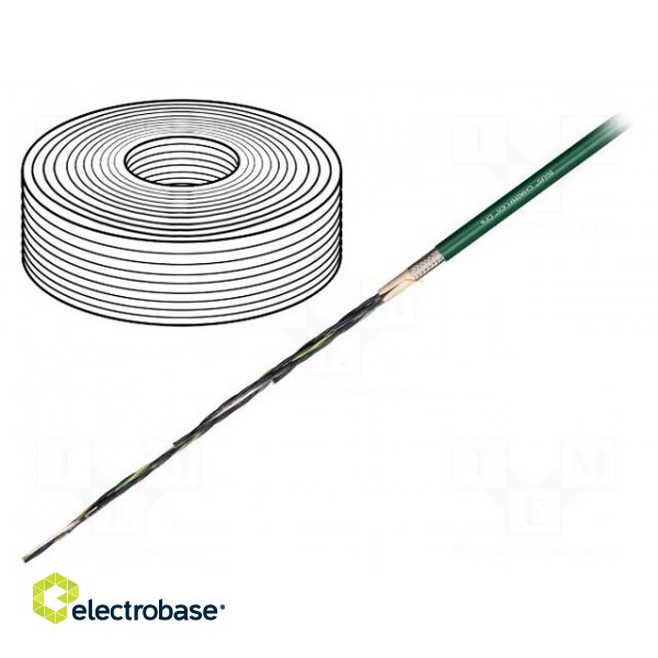 Wire: control cable | chainflex® CF6 | 4G1,5mm2 | PVC | green | Cu