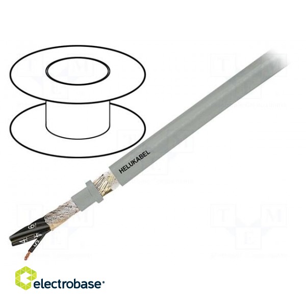 Wire: control cable | PURO-OZ-HF-YCP | 2x1,5mm2 | PUR | grey | stranded