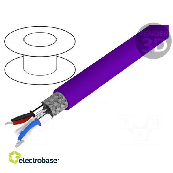 Wire: data transmission | 1x2x18AWG+1x2x15AWG | PUR | violet | Cu