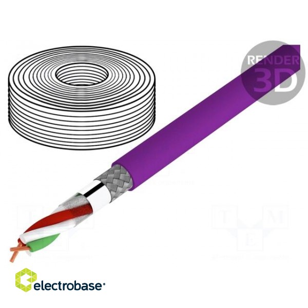 Wire: data transmission | chainflex® CF898 | 2x0,25mm2 | PUR | violet
