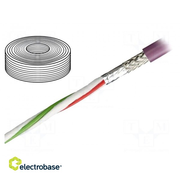 Wire: data transmission | chainflex® CF898 | 2x0.5mm2 | violet | Cu