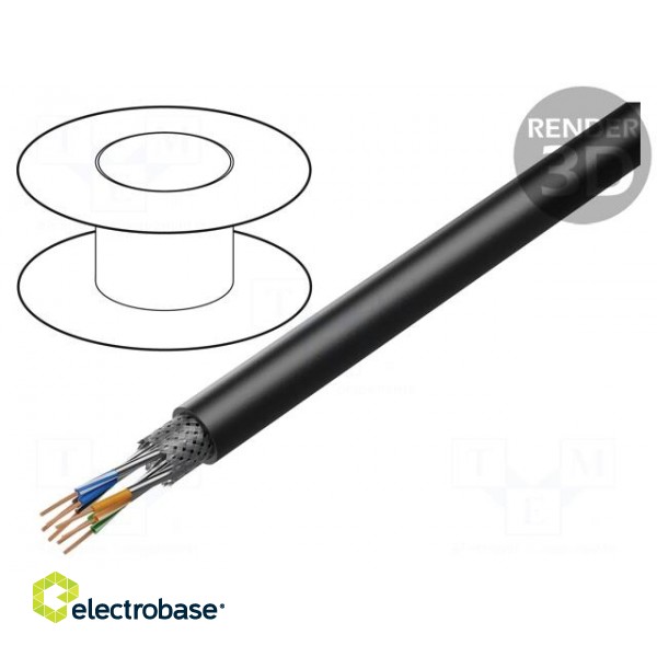 Wire: data transmission | ETHERLINE® Cat.5 | 4x2x26AWG | PUR | black