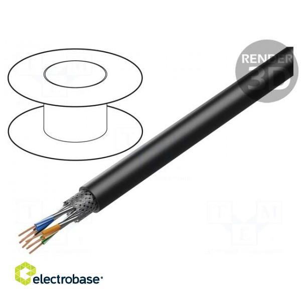 Wire: data transmission | ETHERLINE® Cat.5 | 4x2x26AWG | black | Cu