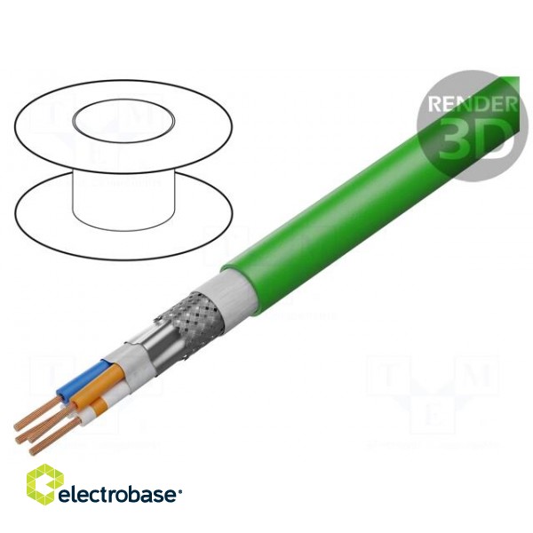 Wire: data transmission | HELUKAT® 100S,SF/UTP | 4x1x26AWG | green