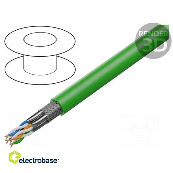 Wire: data transmission | HELUKAT® 200S,SF/UTP | 4x1x24AWG | green