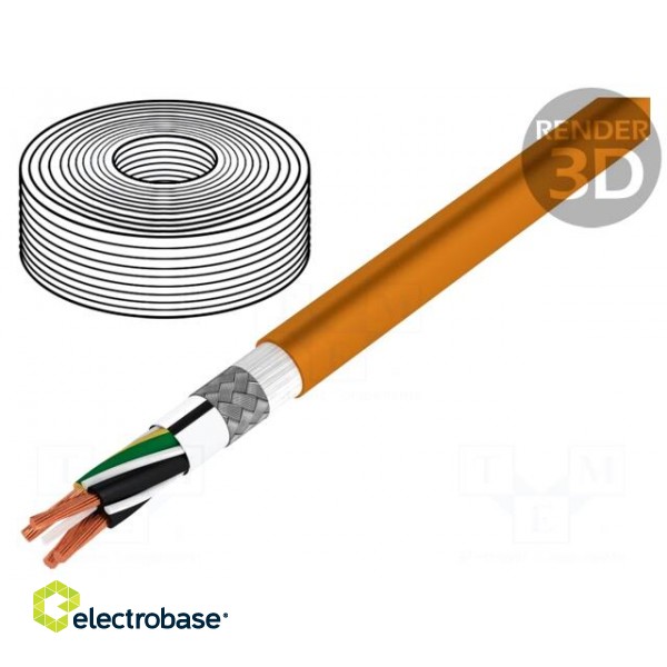 Wire: motor | chainflex® CF896 | 4G1,5mm2 | PUR | orange | stranded | Cu