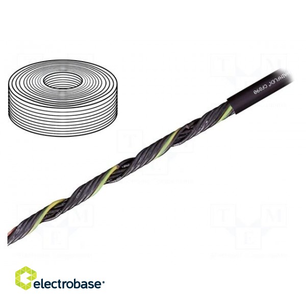 Wire: control cable | chainflex® CF890 | 7G0,75mm2 | PUR | black | Cu