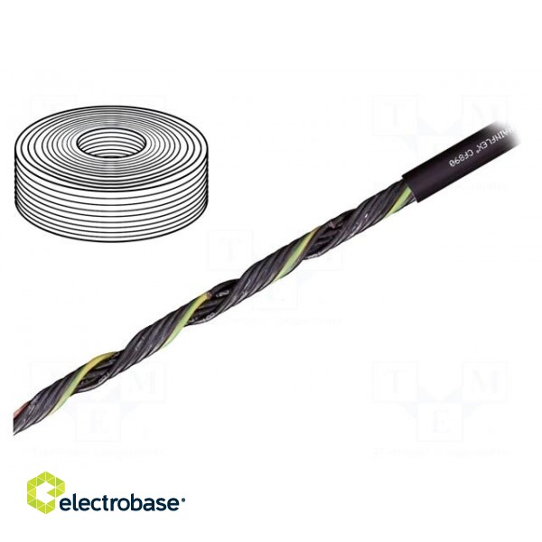 Wire: control cable | chainflex® CF890 | 3G0,75mm2 | PUR | black | Cu