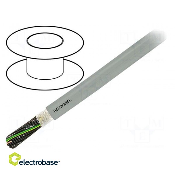 Wire: control cable | JZ-HF | 5G0,5mm2 | PVC | grey | stranded | Cu | 6.3mm