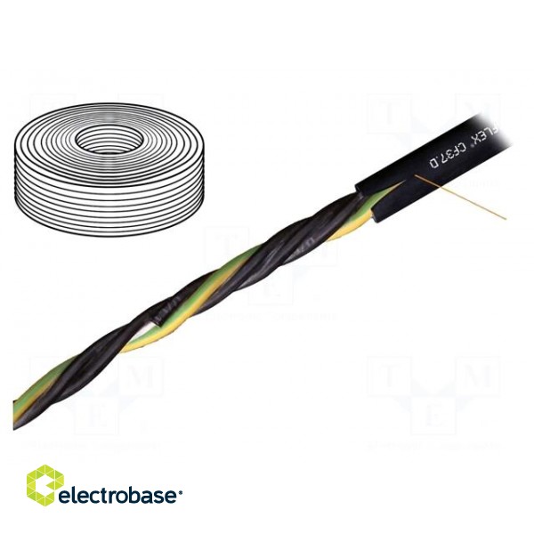 Wire: motor | chainflex® CF37.D | 4G1,5mm2 | TPE | black | stranded | Cu