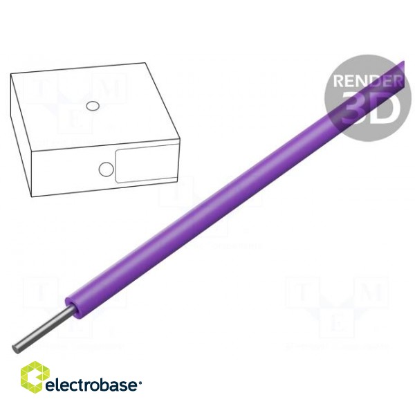 Wire | SiD | 1x1.5mm2 | solid | Cu | silicone | violet | -60÷180°C | 100m