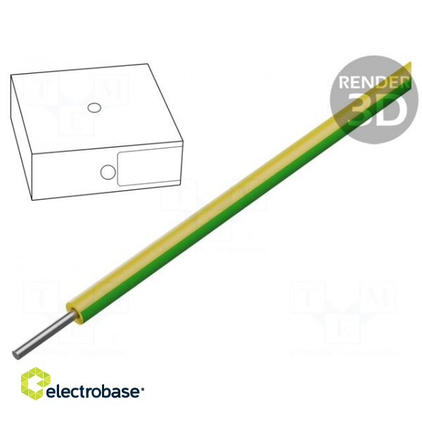 Wire | SiD | 1x1mm2 | solid | Cu | silicone | yellow-green | -60÷180°C