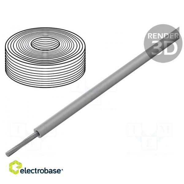 Wire | SiF | 1x2.5mm2 | stranded | Cu | silicone | grey | -60÷180°C | 100m
