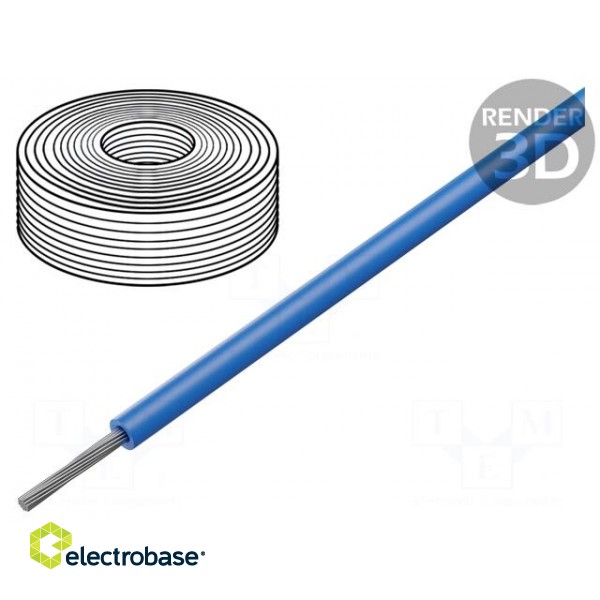 Wire | SiF | 1x6mm2 | stranded | Cu | silicone | blue | -60÷180°C | 100m