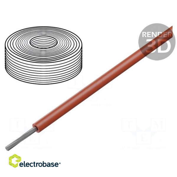 Wire | stranded | Cu | silicone | red | 150°C | 3kV | 3m | 18AWG | elastic image 1
