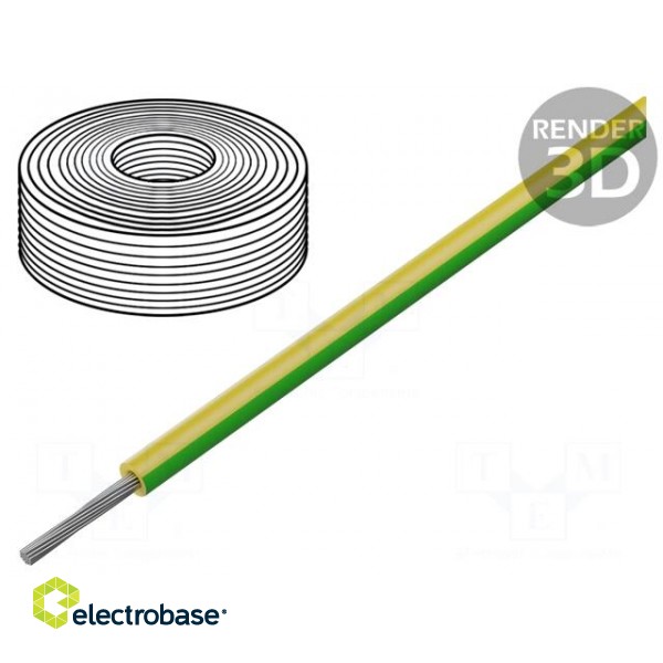 Wire | SiF | 1x6mm2 | stranded | Cu | silicone | yellow-green | -60÷180°C