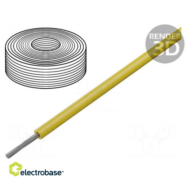 Wire | SiF | 1x1.5mm2 | stranded | Cu | silicone | yellow | -60÷180°C | 100m