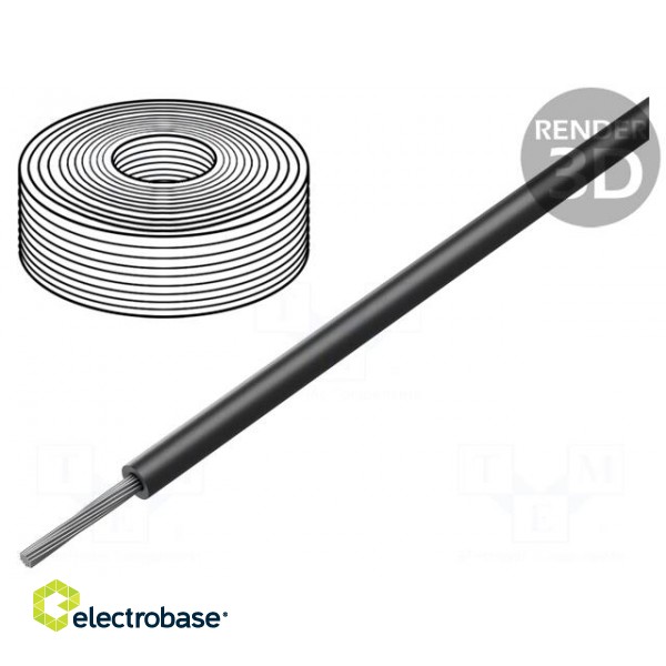 Wire | stranded | Cu | silicone | black | 105°C | 600V | 7.5m | 8AWG | elastic image 1