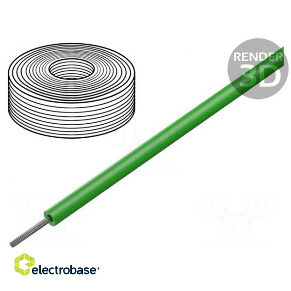 Wire | stranded | Cu | silicone | green | 150°C | 600V | 7.5m | 10AWG | 25ft