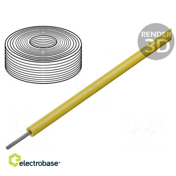 Wire | stranded | Cu | silicone | yellow | 150°C | 600V | 7.5m | 10AWG | 25ft