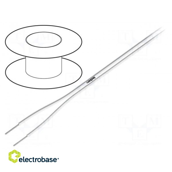 Wire | 2x1mm2 | OFC | stranded | silicone | white | -60÷180°C | 300/500VAC