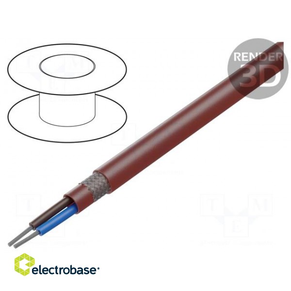 Wire | SiHF-C-Si | 2x1.5mm2 | Cu | stranded | silicone | brown-red