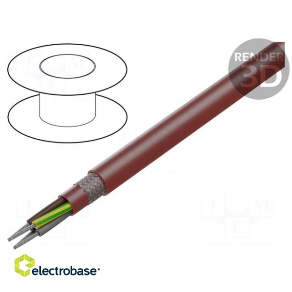 Wire | SiHF-C-Si | 4G1.5mm2 | Cu | stranded | silicone | brown-red
