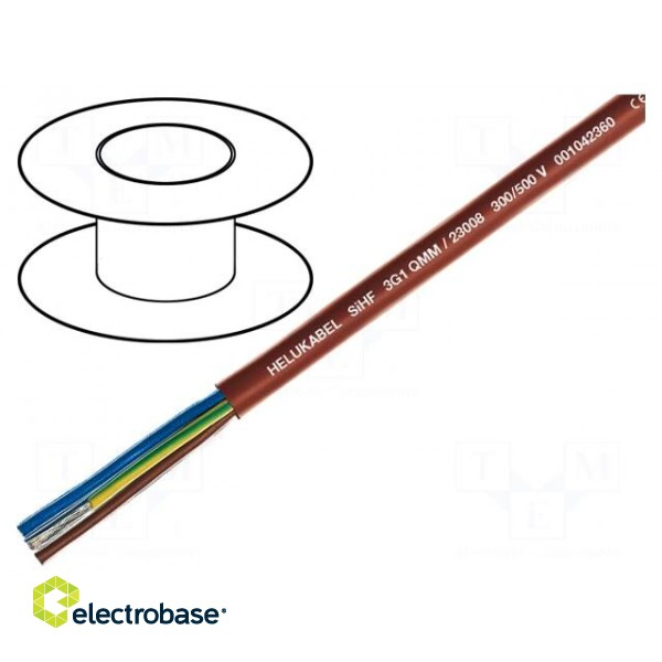 Wire | SiHF | Cu | stranded | 2x0,75mm2 | silicone rubber | brown-red
