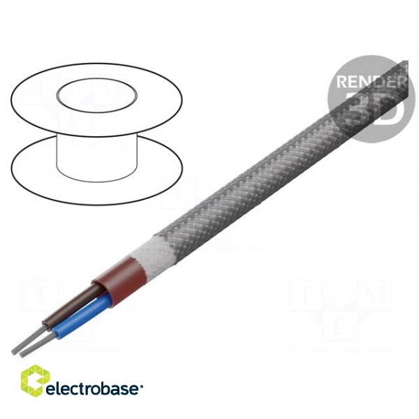Wire | SiHF | 2x1mm2 | Cu | stranded | silicone | brown-red | -60÷180°C