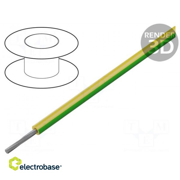 Wire | HELUTHERM® 145 | 1x10mm2 | stranded | Cu | PO | yellow-green