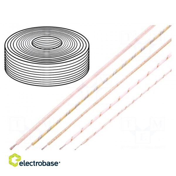 Wire | HELUTHERM® 400 | stranded | nickel | 1x4mm2 | fiberglass | beige