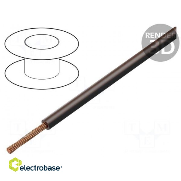 Wire | FLRY-B | stranded | Cu | 0.5mm2 | PVC | brown-black | 60V | 100m