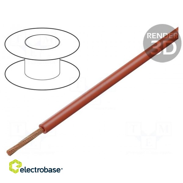 Wire | FLRY-B | stranded | Cu | 0.35mm2 | PVC | red | 60V | 100m | Class: 5