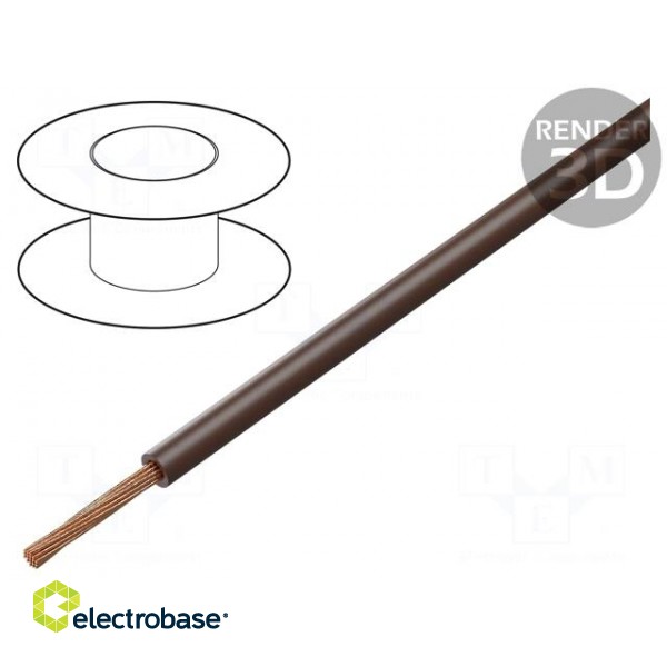 Wire | FLRY-A | stranded | Cu | 0.5mm2 | PVC | brown | 60V | 100m | Class: 5