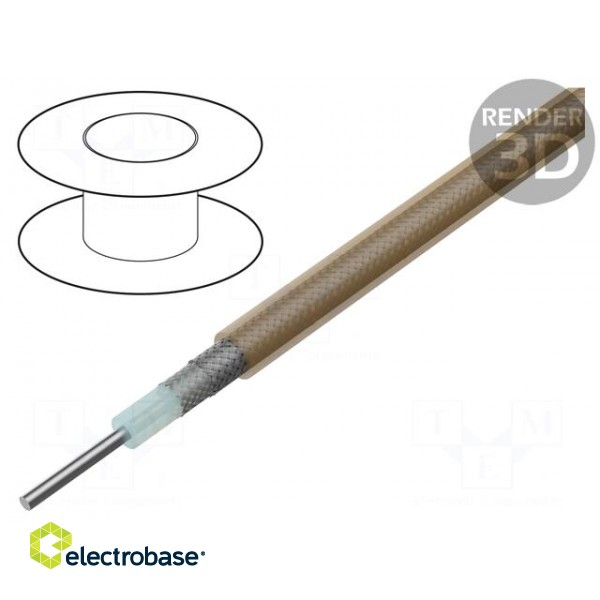 Wire: coaxial | RG142 | solid | CCS | FEP | brown,transparent | 5mm image 1