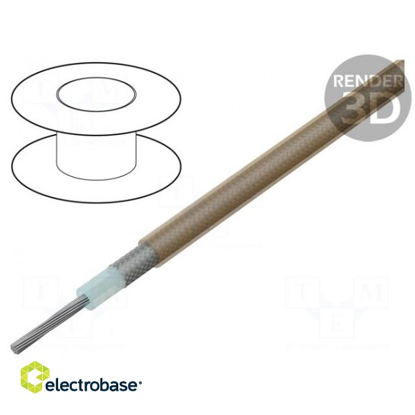 Wire: coaxial | RG178 | stranded | CCS | FEP | brown,transparent | 1.8mm фото 1