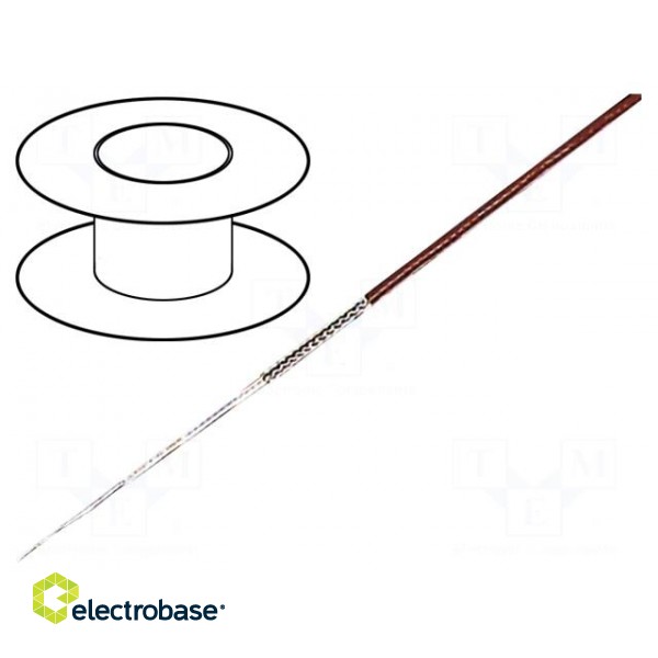 Wire: coaxial | RG178BU | stranded | CCS | FEP | brown | 100m | 1.8mm