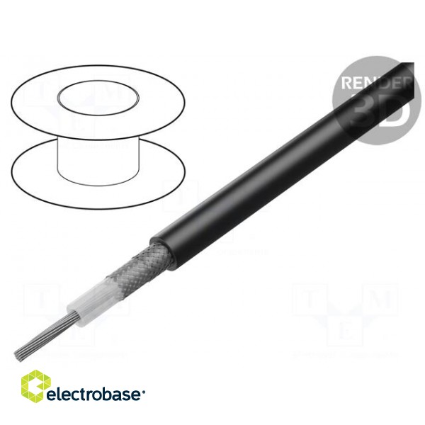 Wire: coaxial | RG214 | stranded | Cu | PVC | black | 100m | Øcable: 10.8mm