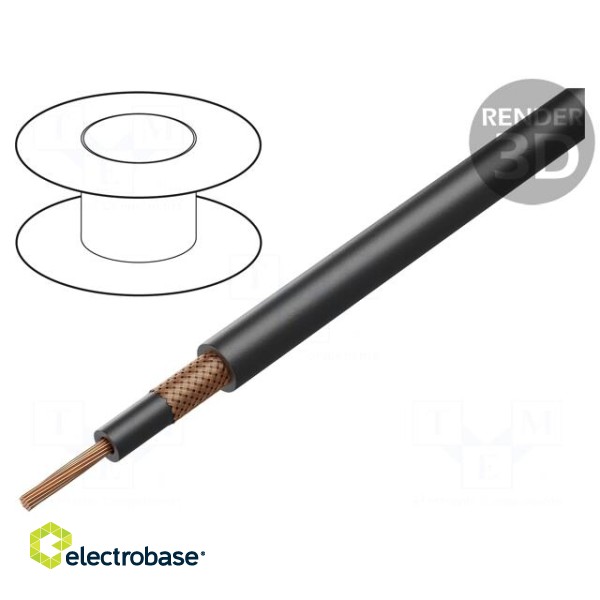 Wire: coaxial | RG58 | 1x0.5mm2 | stranded | Cu | Core section: 0.5mm2