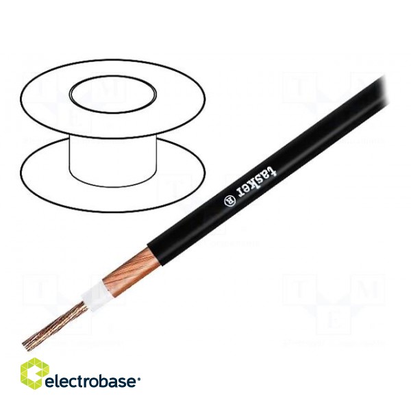 Wire: loudspeaker cable | 1x2,5mm2 | stranded | OFC | black | coaxial
