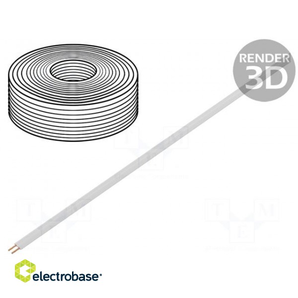 Wire | LiYz | 2x0.08mm2 | 60V | Package: 5m | Cu | stranded | white