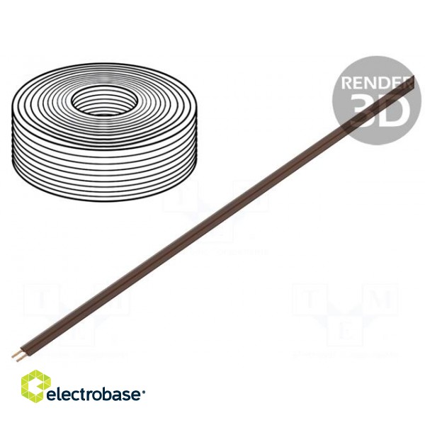 Wire | LiYz | 2x0.08mm2 | 60V | Package: 5m | Cu | stranded | brown