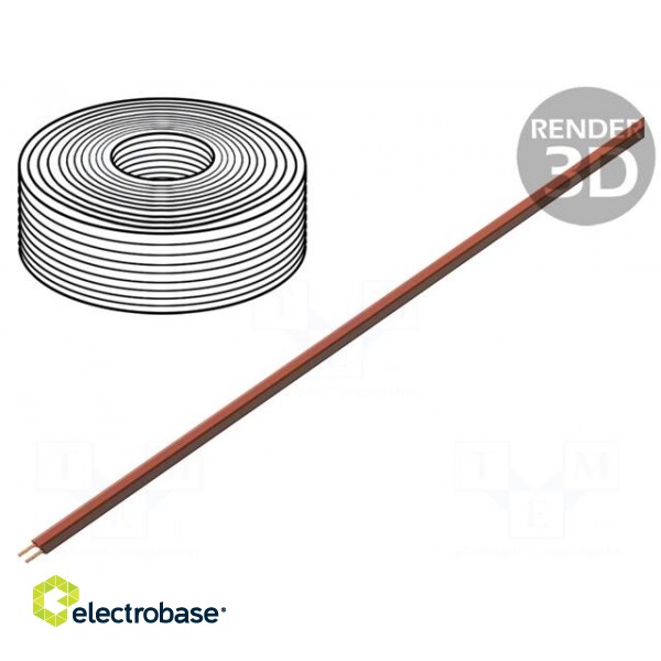 Wire | LiYz | 2x0.08mm2 | 60V | Package: 5m | Cu | stranded | brown,red