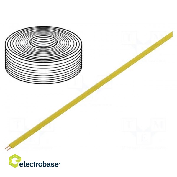 Wire | LiYz | 2x0.08mm2 | 60V | Package: 5m | Cu | stranded | yellow