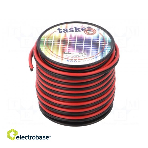 Wire: loudspeaker cable | 2x0,5mm2 | stranded | CCA | black-red | PVC image 2