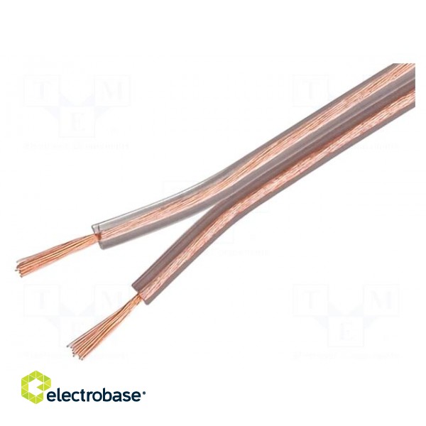 Wire: loudspeaker cable | 2x0.75mm2 | stranded | CCA | transparent