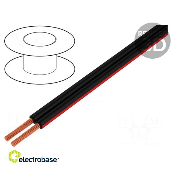 Wire: loudspeaker cable | 2x1,5mm2 | stranded | Cu | black-red | PVC